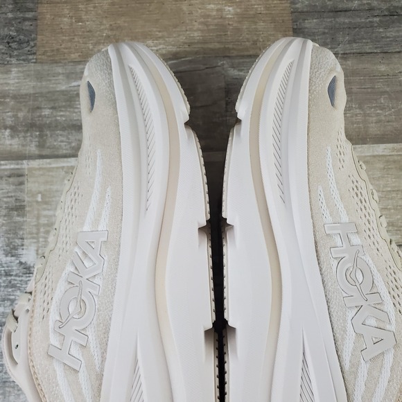 Hoka One One Bondi 9 Mens Shoes Sz 11 D Running Oatmeal Lace Up Low Top Sneakers - Picture 9 of 12